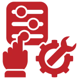 Red settings and tools illustration
